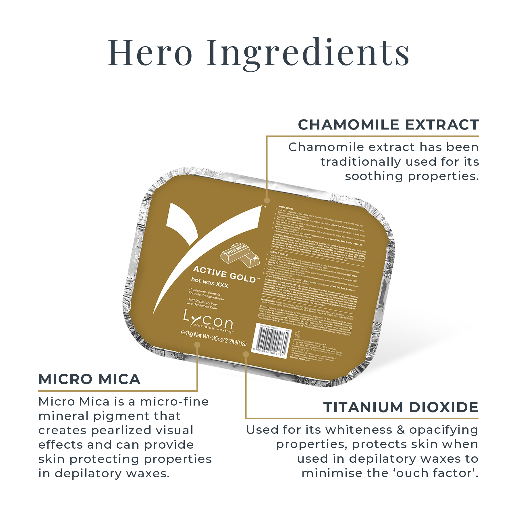 Active Gold Hot Wax Key Ingredients