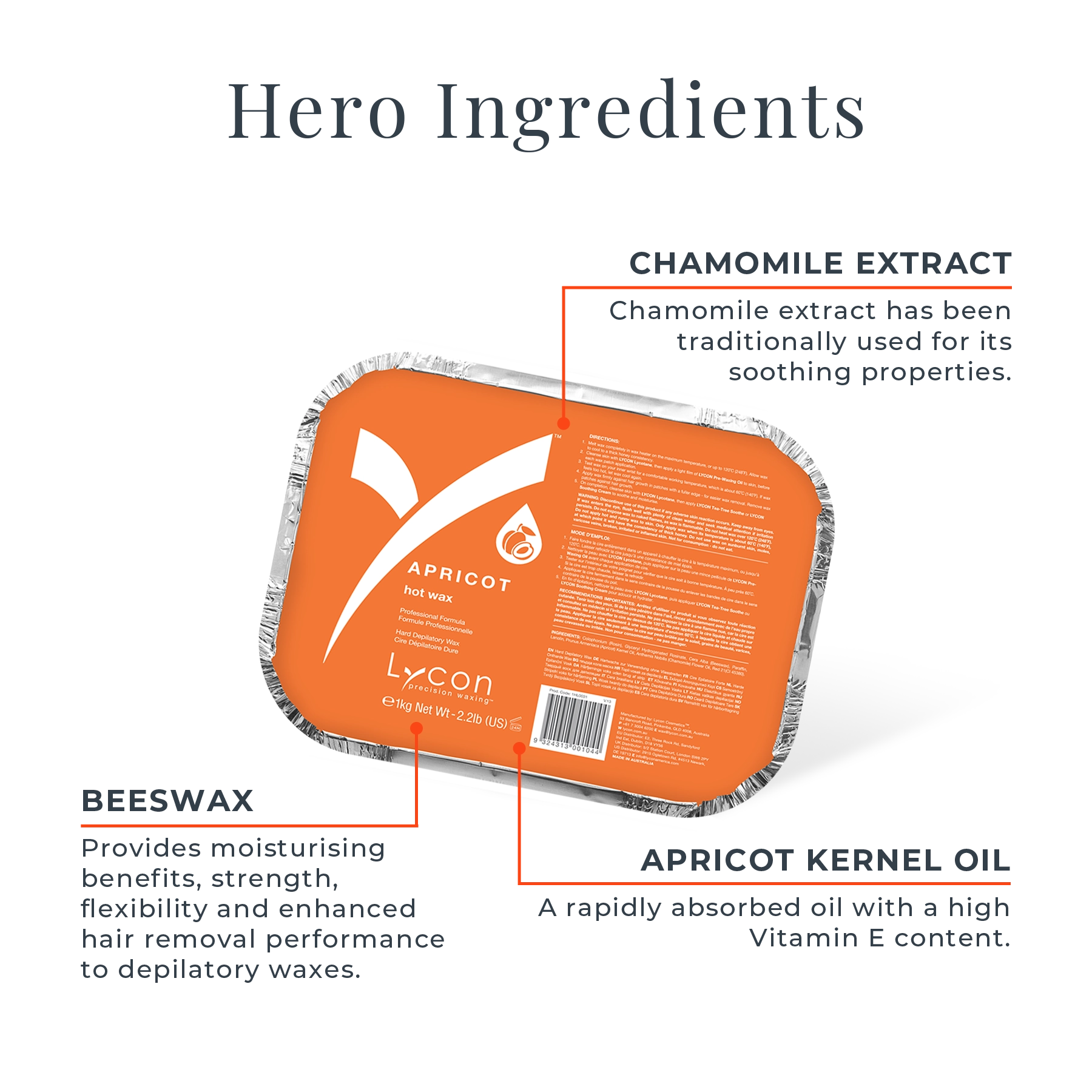 Apricot Hot Wax Key Ingredients