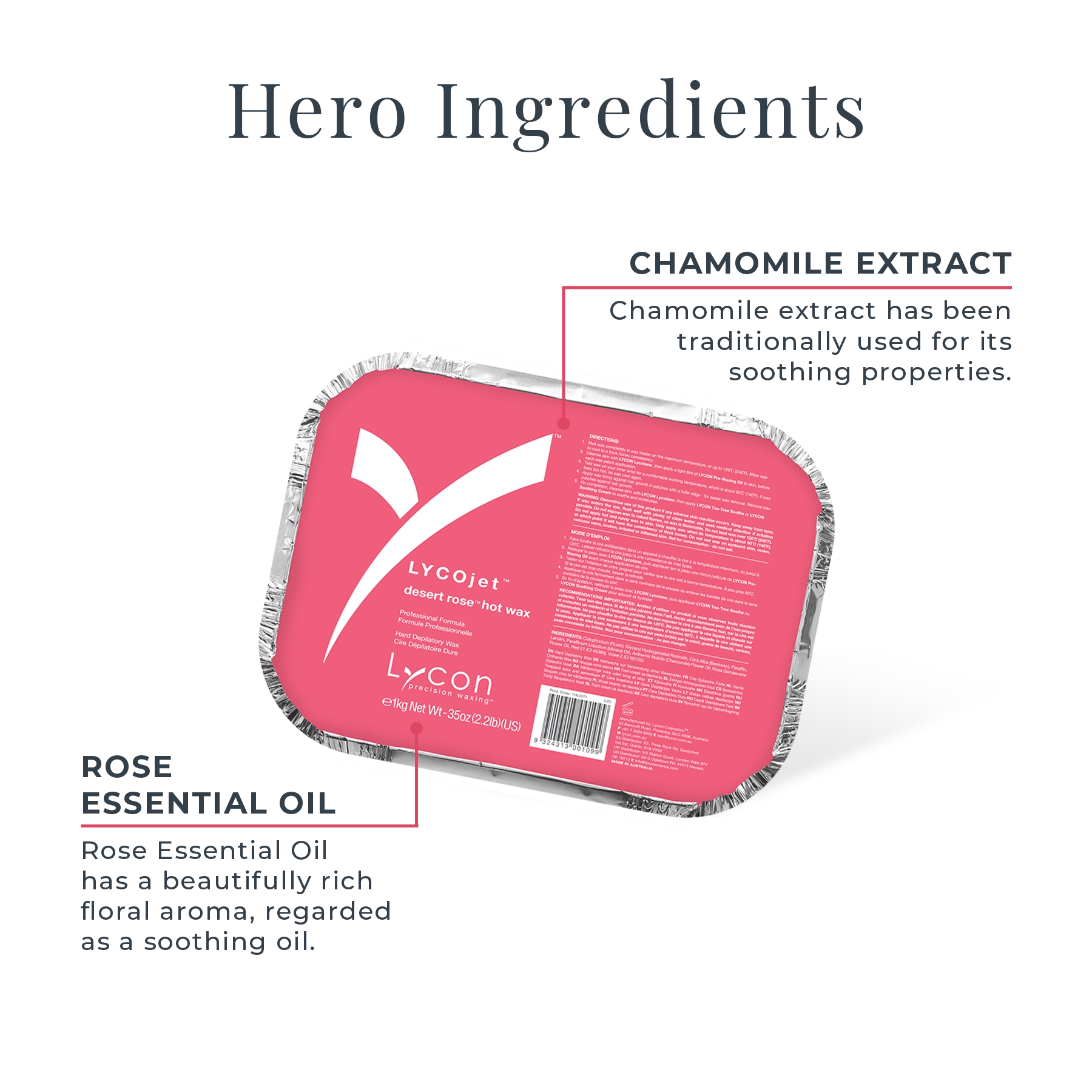 LYCOjet Desert Rose Hot Wax Key Ingredients