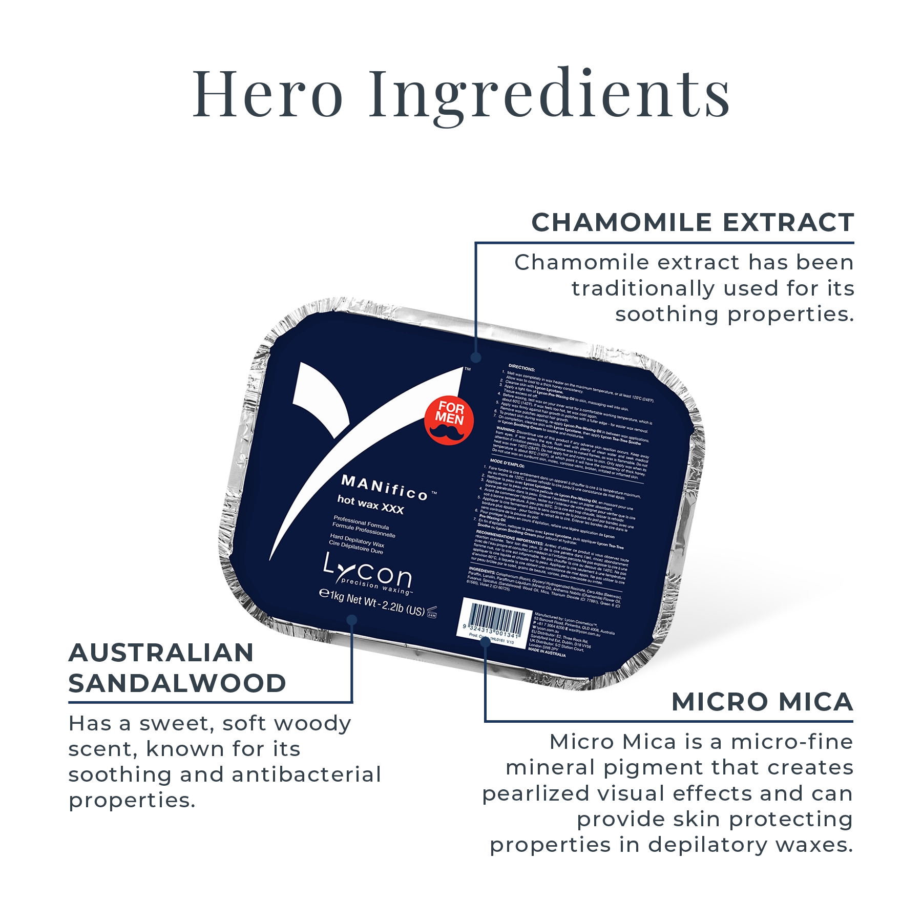 MANifico Hot Wax Key Ingredients