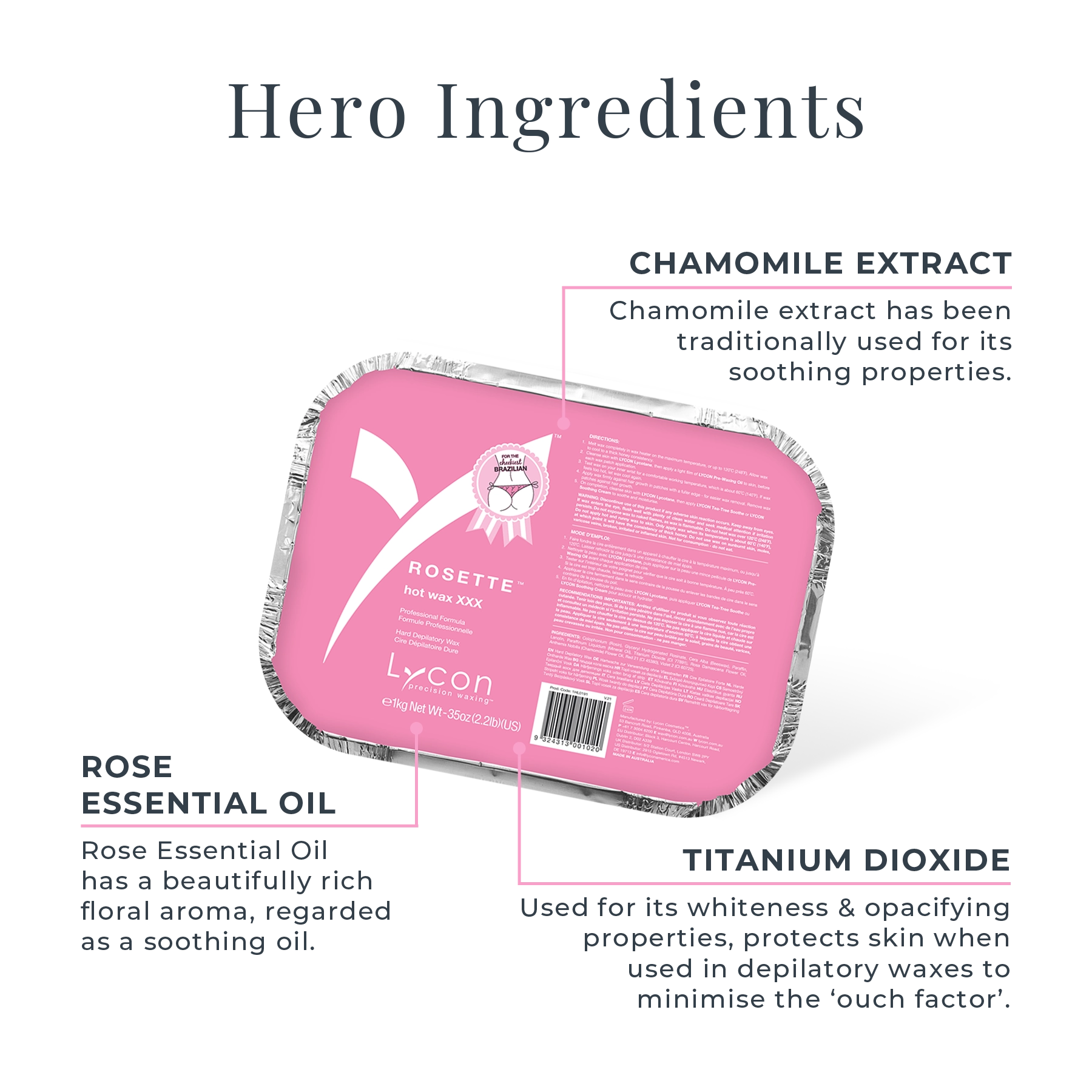 Rosette Hot Wax Key Ingredients