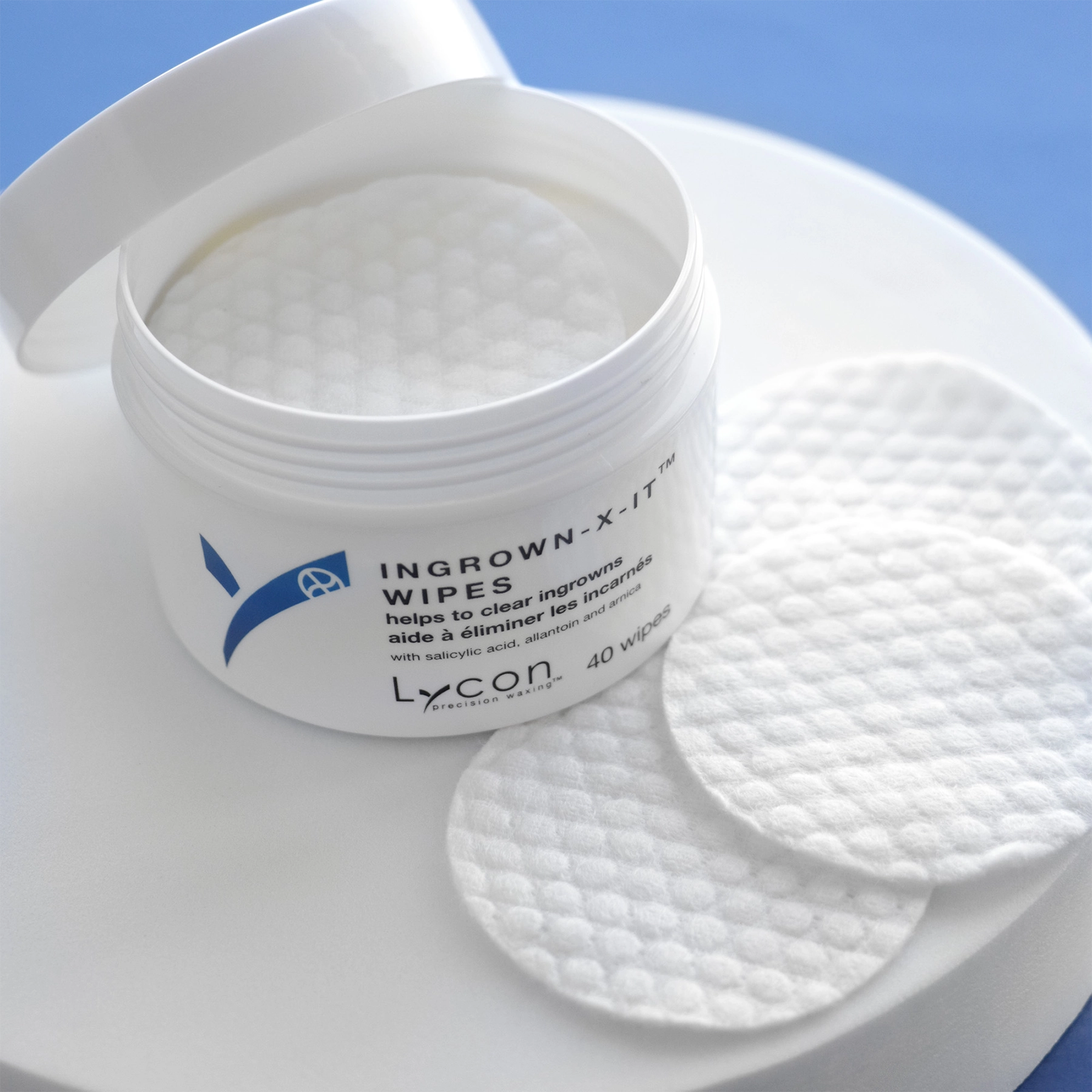 ingrown-X-it Wipes open jar