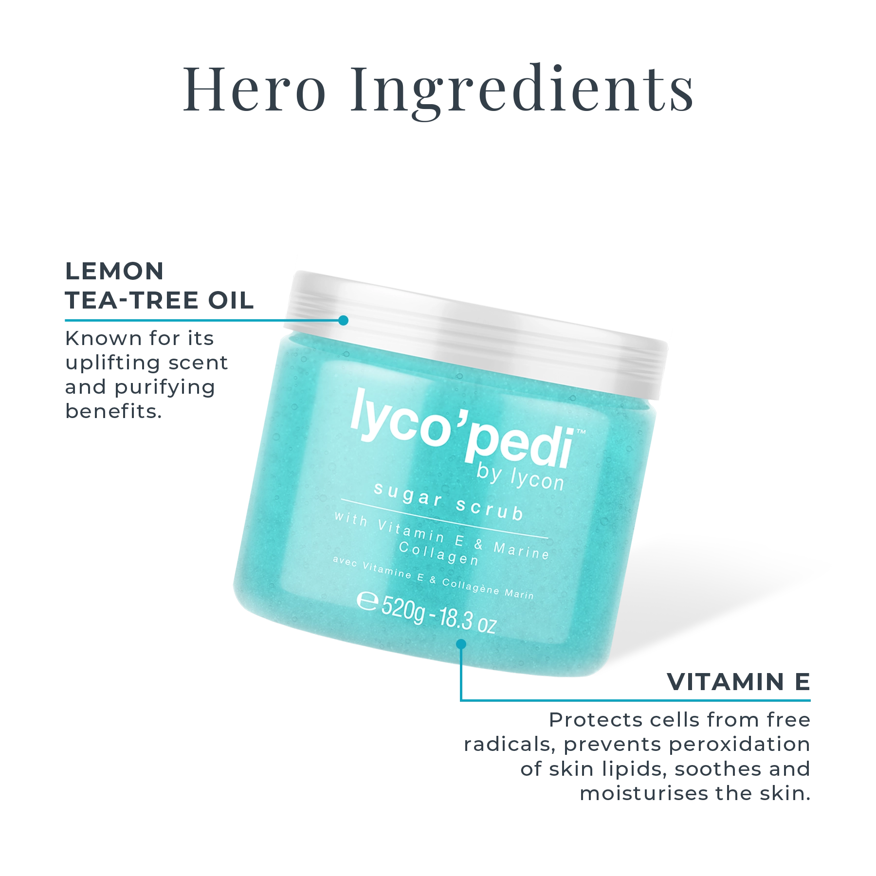 lyco'pedi Sugar Scrub Key Ingredients