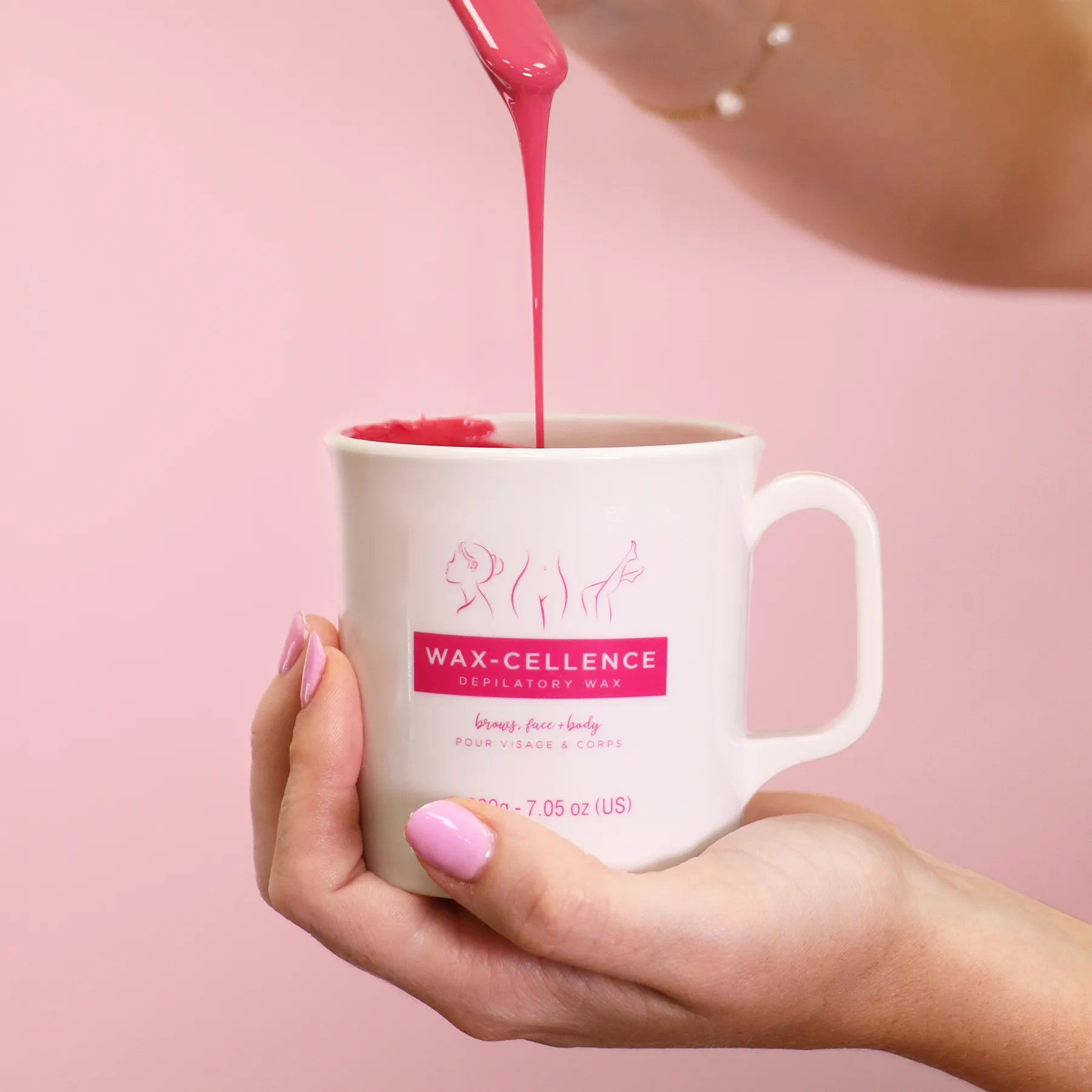 Wax-cellence Mug with wax on spatula